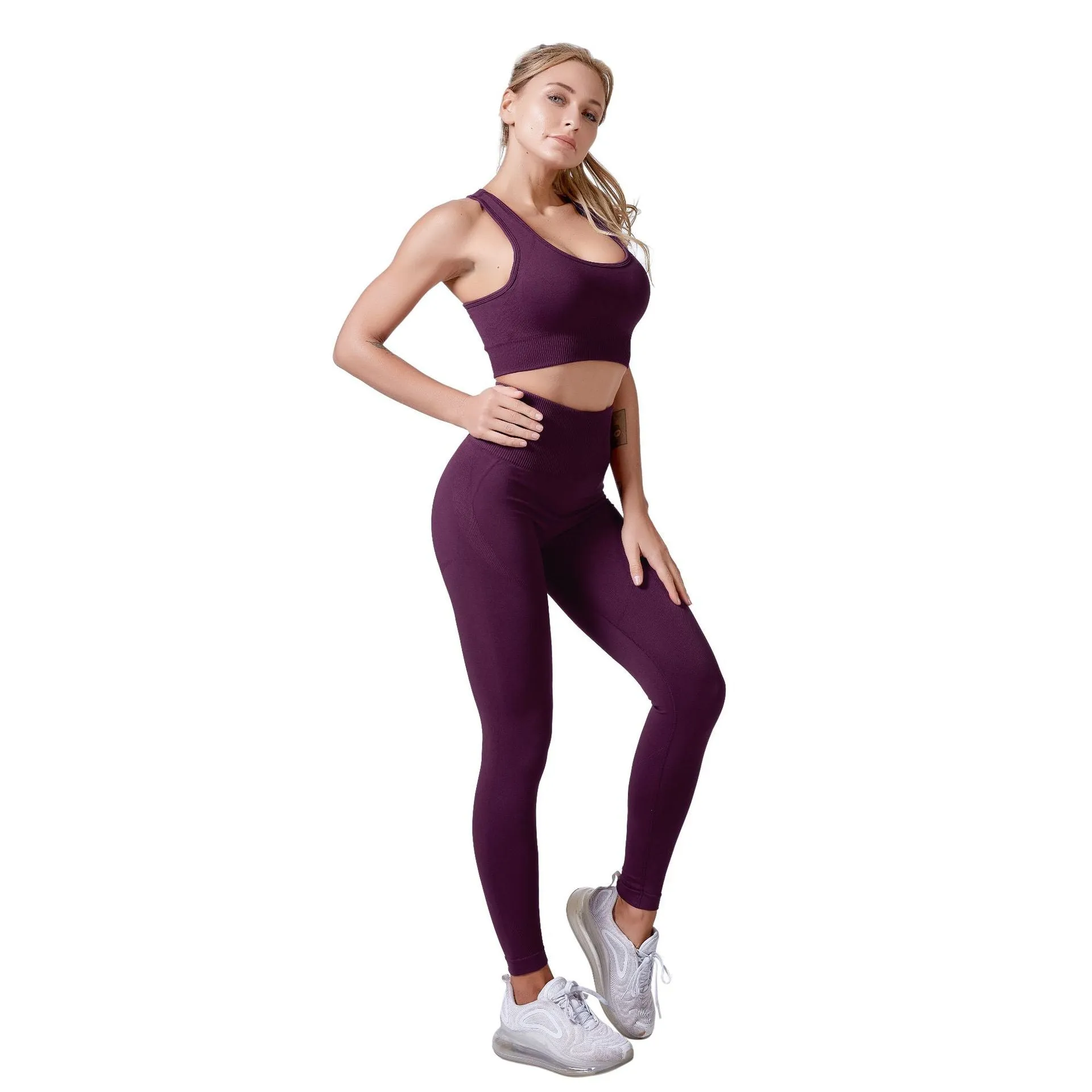 2 Pieces Suits Yoga Set Multicolour Women