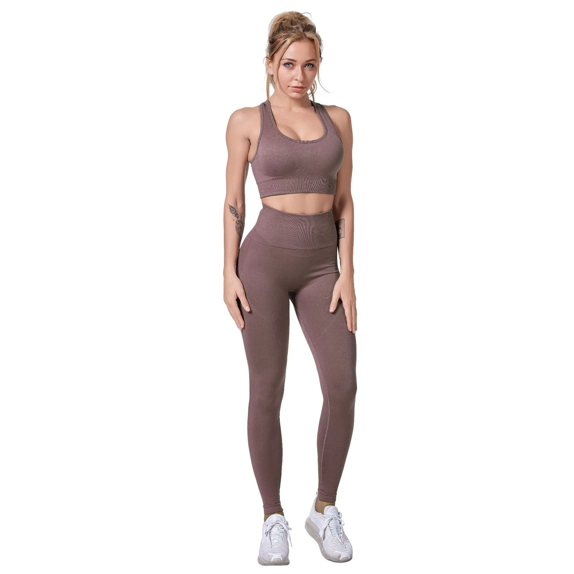 2 Pieces Suits Yoga Set Multicolour Women