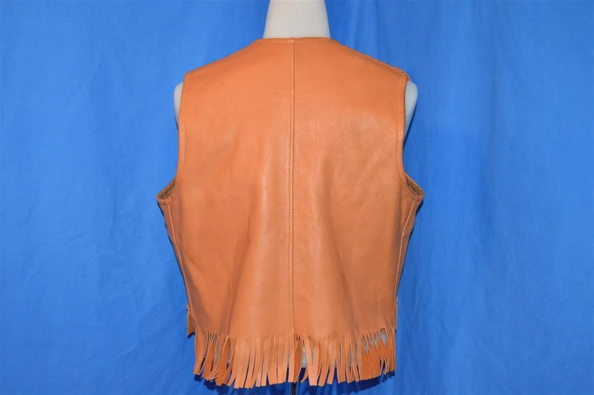 70s Faux Leather Fringe Vest Women's Medium