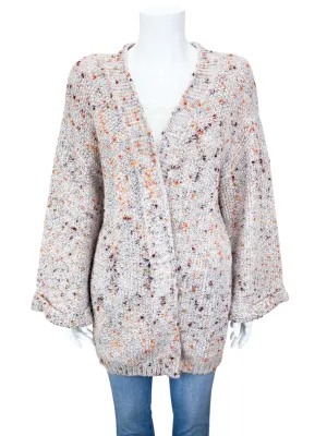 Anthropologie Isla Maude Women's Speckled Cardigan Sweater Ivory Multi Size S