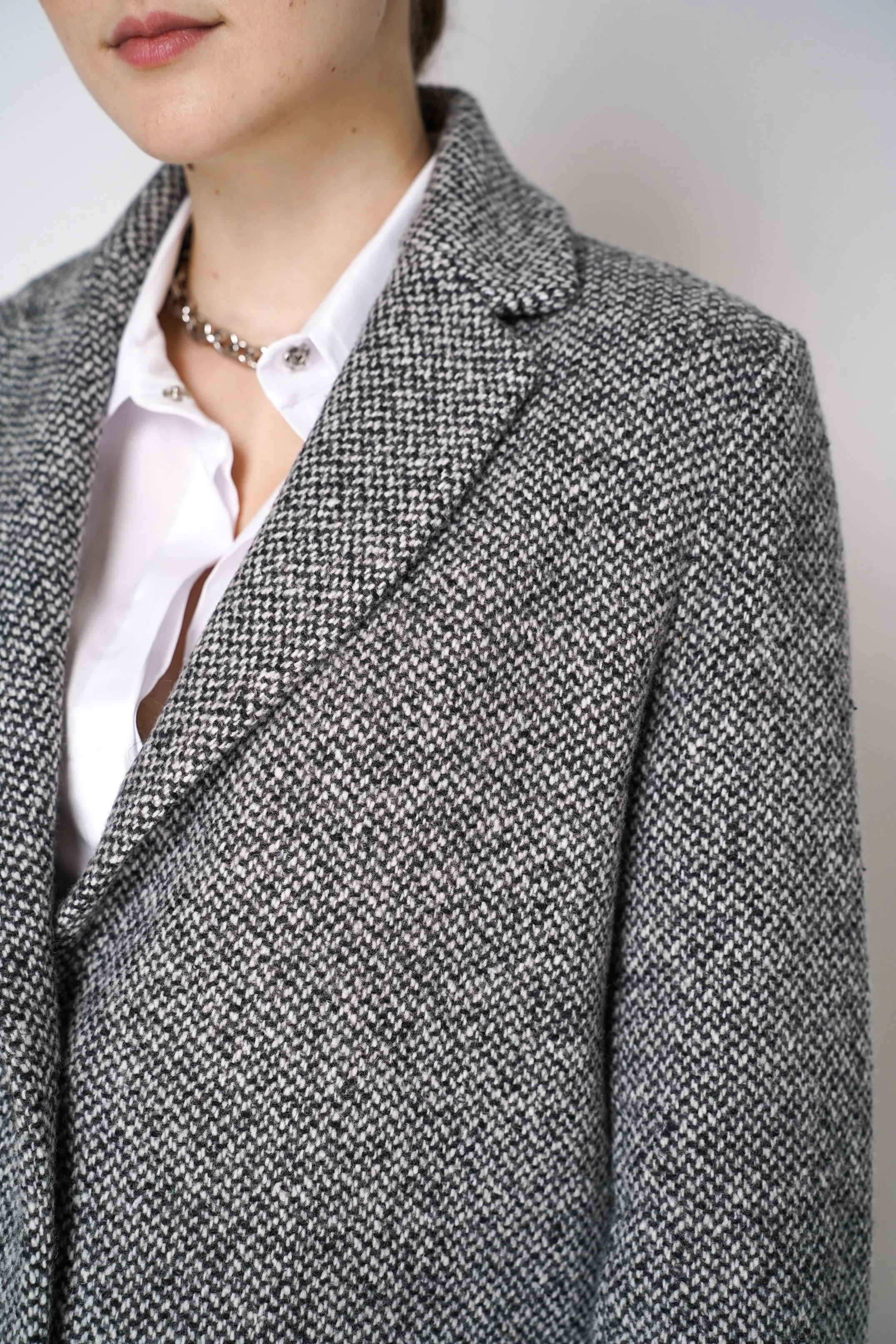 Antonelli Gissi Tweed Bouclé Coat in Grey Tone