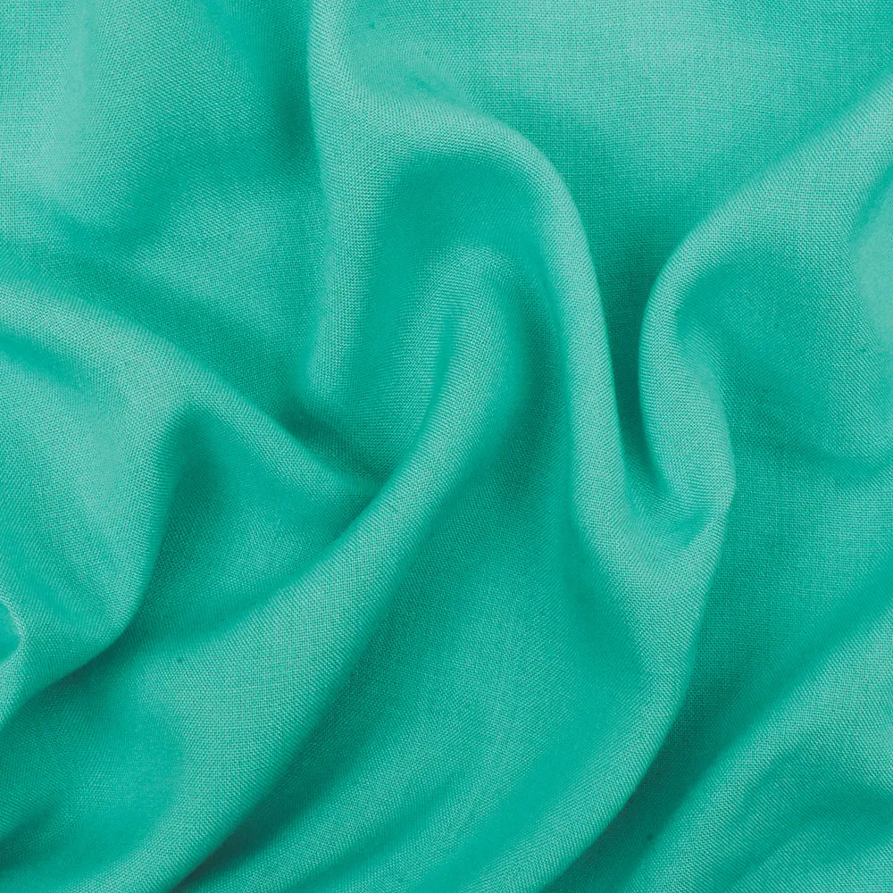 Aqua Teal Solid Rayon Challis Woven Fabric