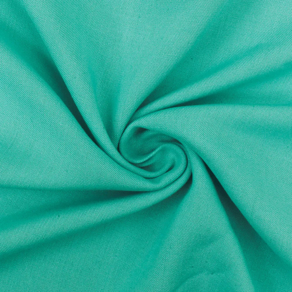 Aqua Teal Solid Rayon Challis Woven Fabric