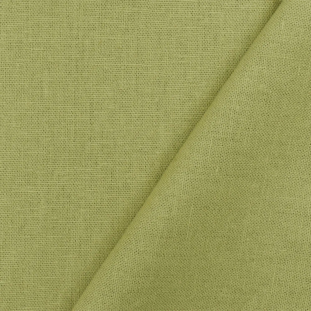 Bamboo Green Cross-Hatch Handkerchief Linen-Rayon Woven Fabric