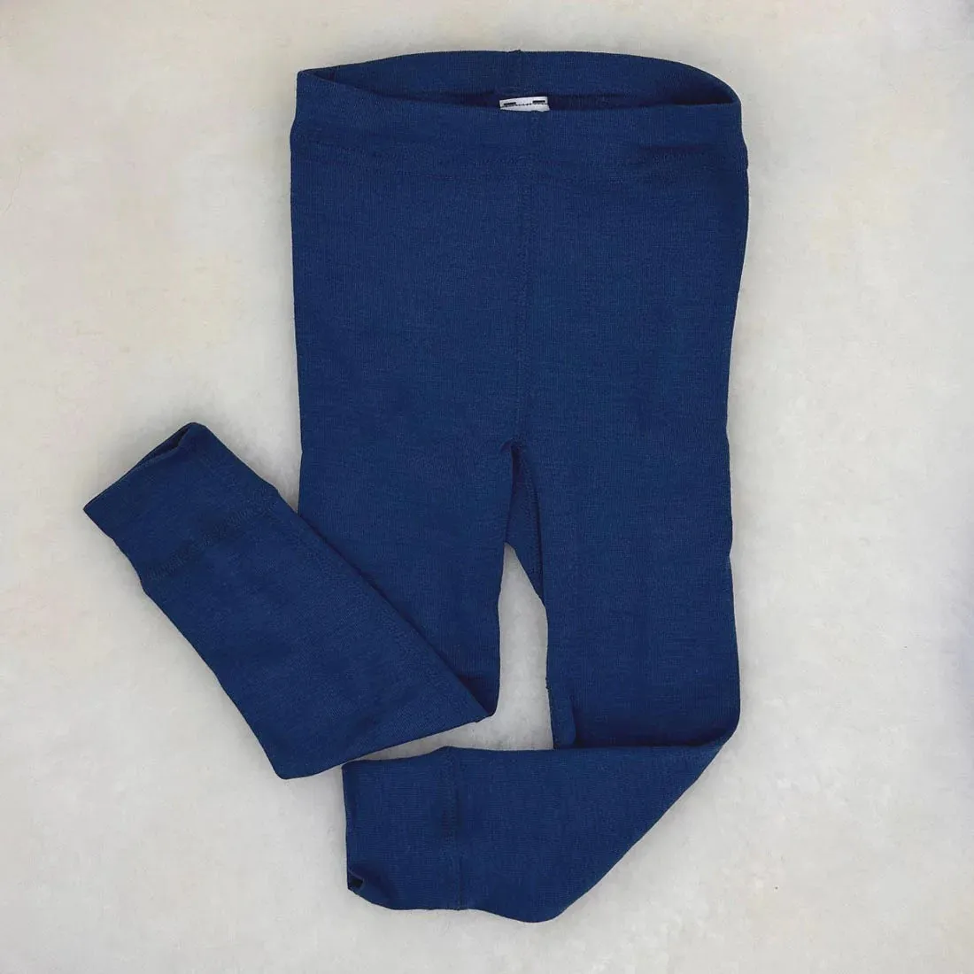 Blue Wool Silk Leggings