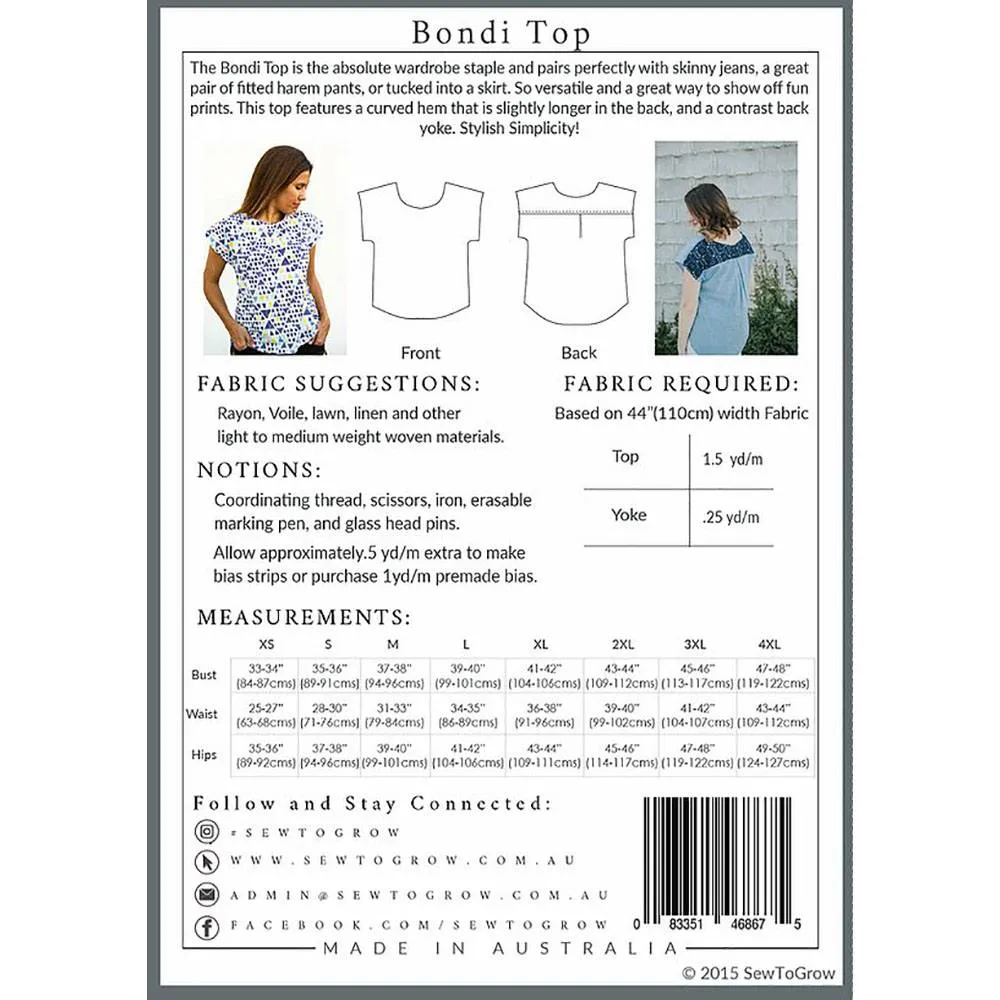 Bondi Top Pattern