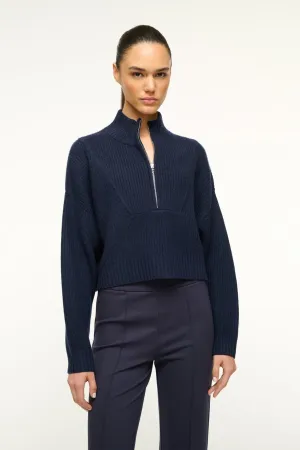 CASHMERE CROPPED HAMPTON SWEATER | NAVY