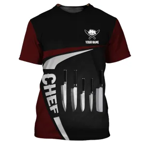 Chef Shirt Custom Cook Zipper Hoodie Black & Red