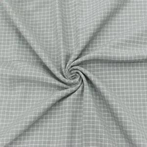 Cloud Gray-White Grid Plain Woven Shirting Fabric