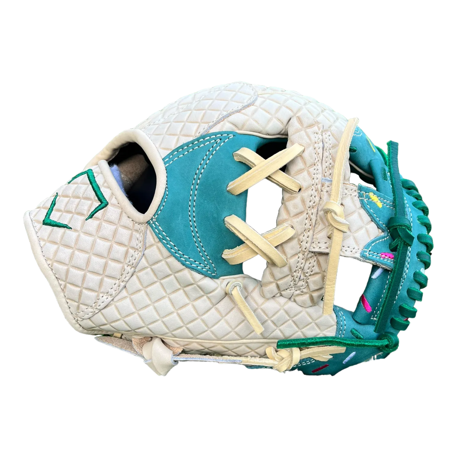 Custom Ballgloves Green Ice Cream Baseball Glove 11.5” I-Web Infield