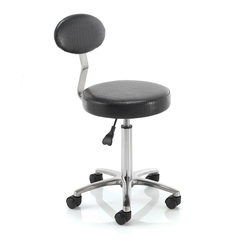 Cutting Stool with backrest - Black