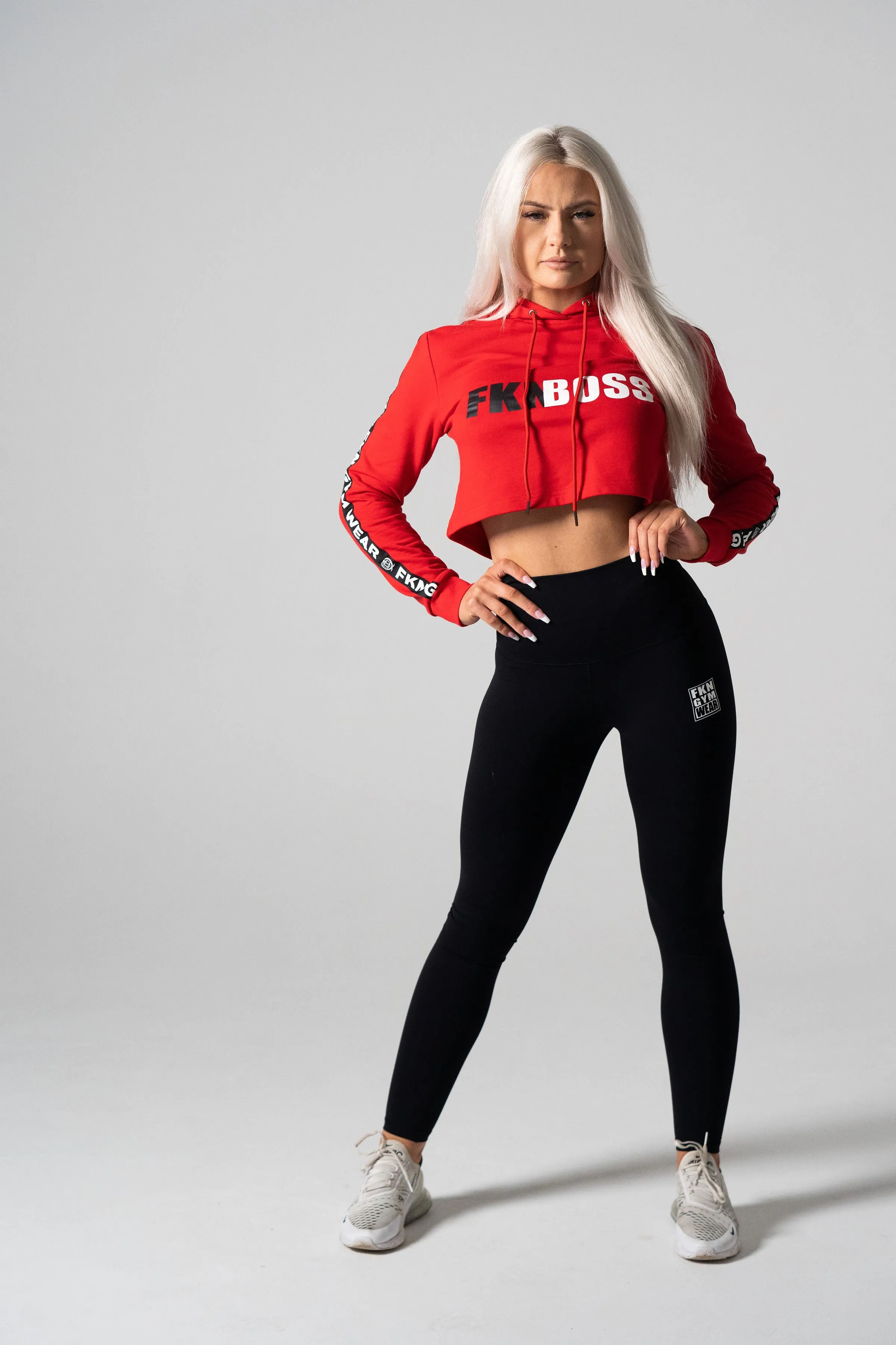 FKNBOSS | Women's Cropped Gym Hoodie | Red