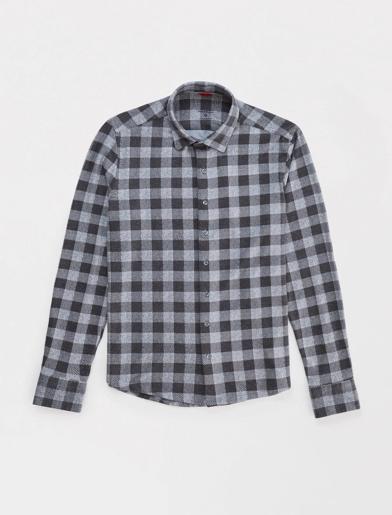 Grey T-Series  Jersey Long Sleeve Fleece Check Shirt