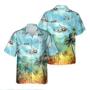 HH-52A Seaguard Hh52A USCG Hawaiian Shirt, Hawaiian Shirt for Men Dad Veteran, Patriot Day, Aircraft Shirt