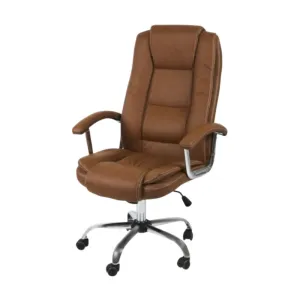 High-Back And Adjustable Height Executive Swivel Office Chair 521H Brown