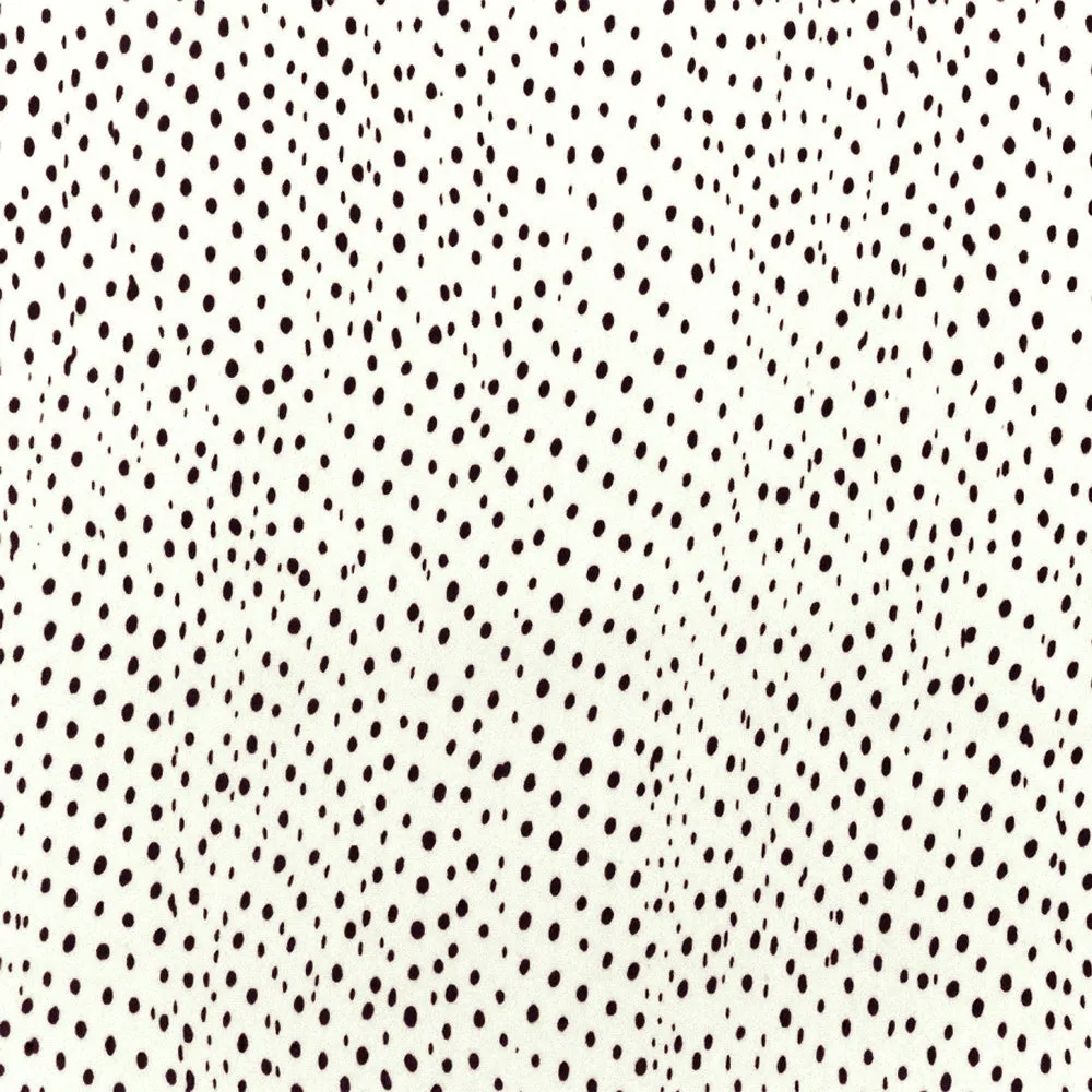 Ivory-Black Famous Designer Spots Printed Faille Fabric