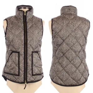 J.Crew Quilted Chevron Print Down Puffer Vest Size XS