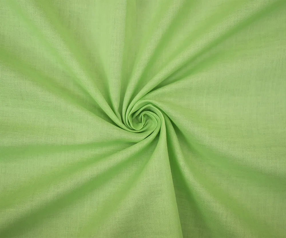 Light Green Cotton Solid Batiste Woven Fabric