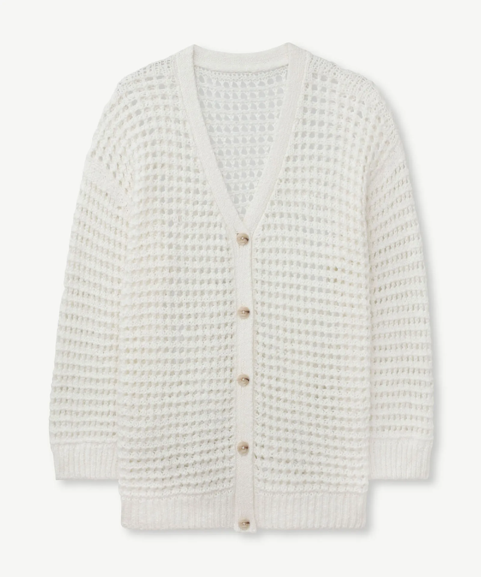 Luxe Chunky Cotton Pointelle Cardigan