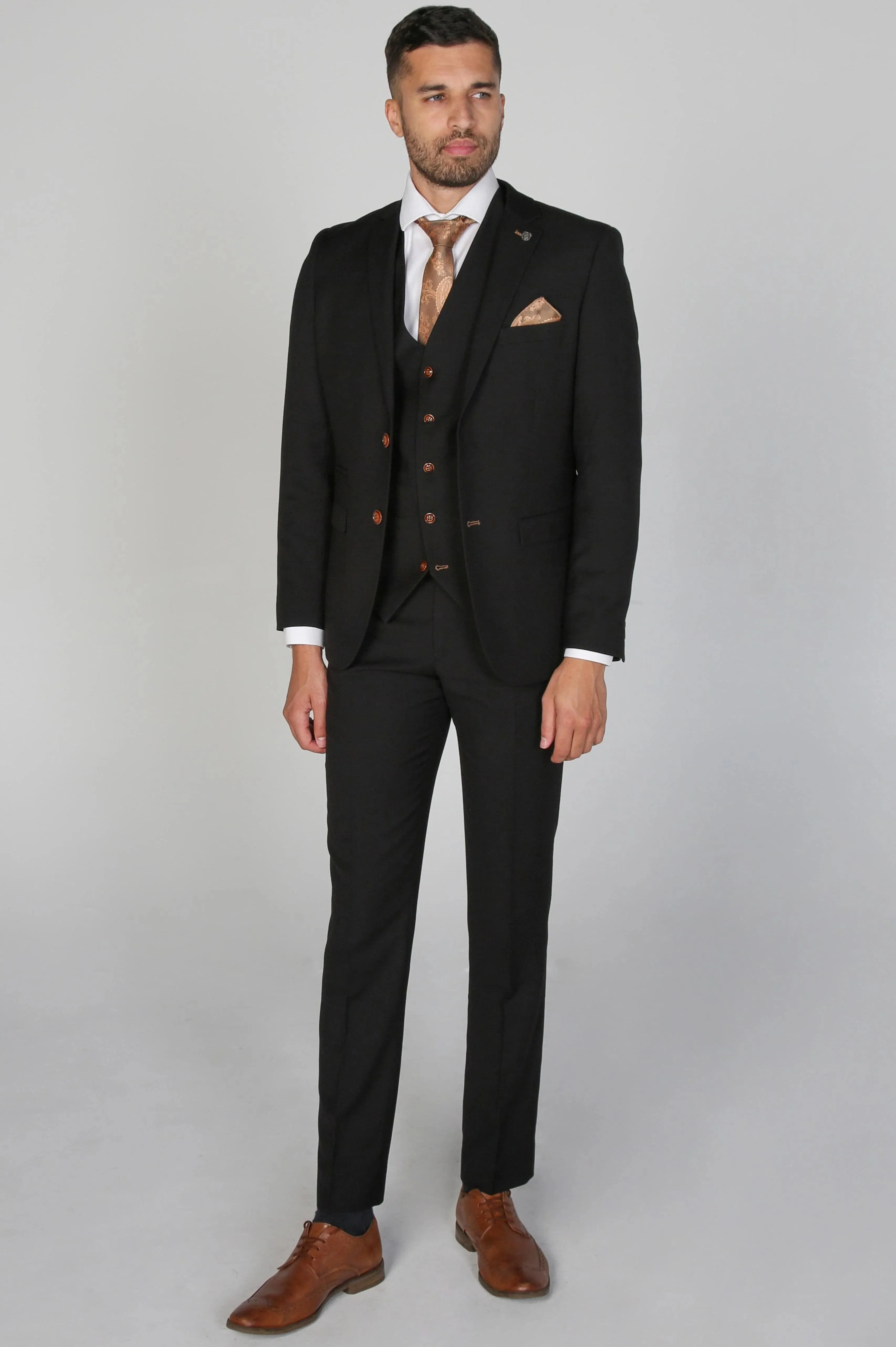 Mayfair Black Men's Three Piece Suit