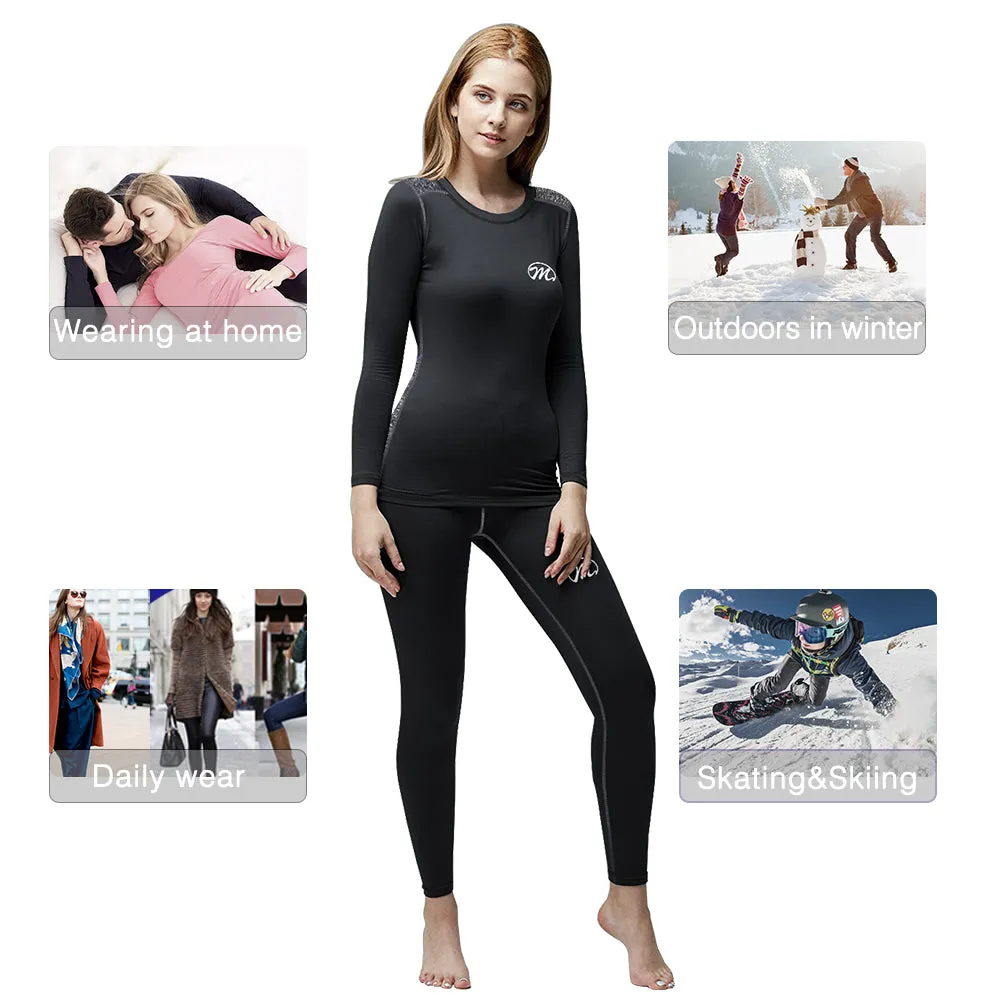 MEETWEE Black Winter Thermal Underwear Set