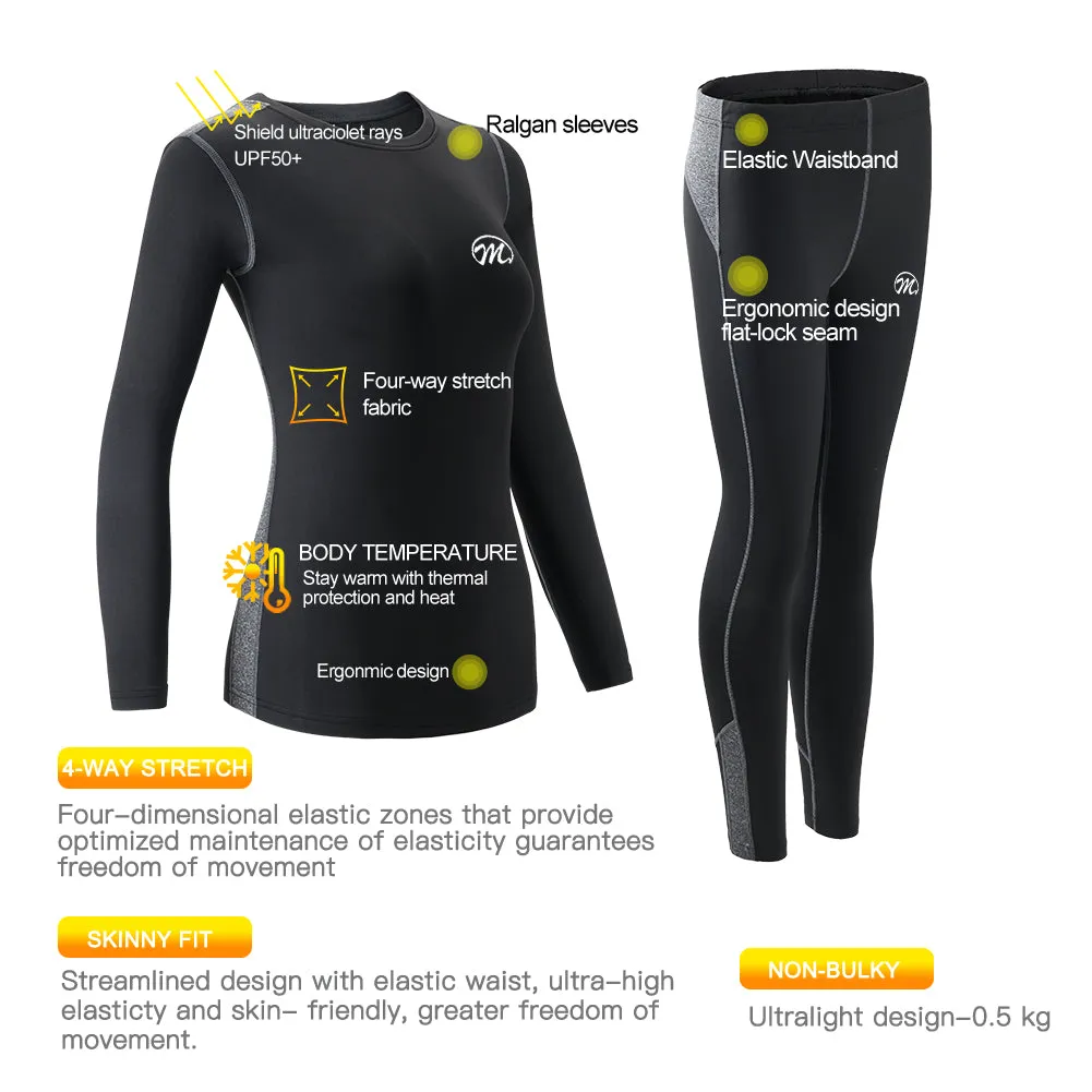 MEETWEE Black Winter Thermal Underwear Set