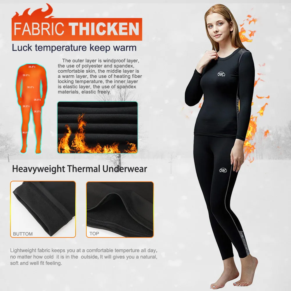 MEETWEE Black Winter Thermal Underwear Set