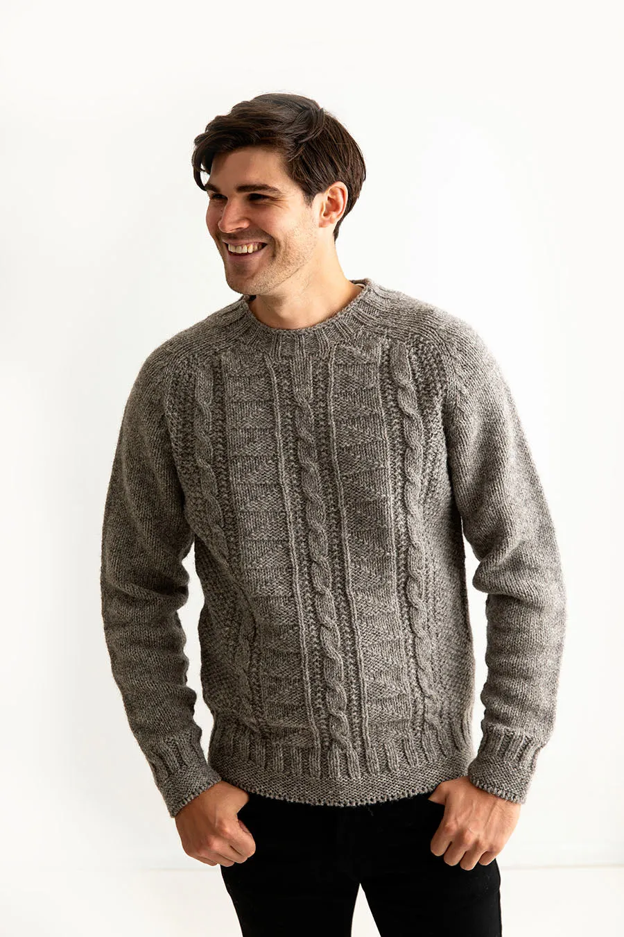 Mens Natural Gansey Jumper -undyed