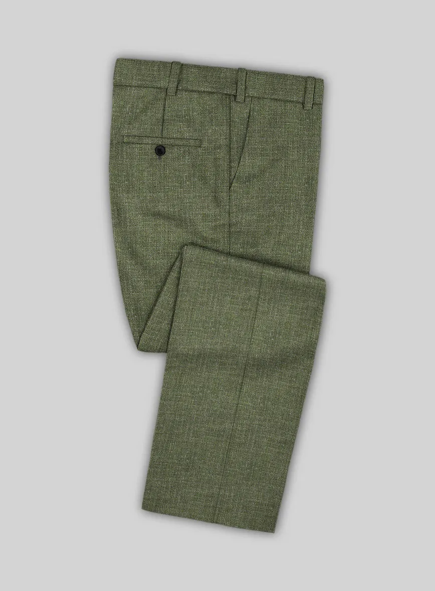 Noble Dew Green Wool Silk Linen Suit