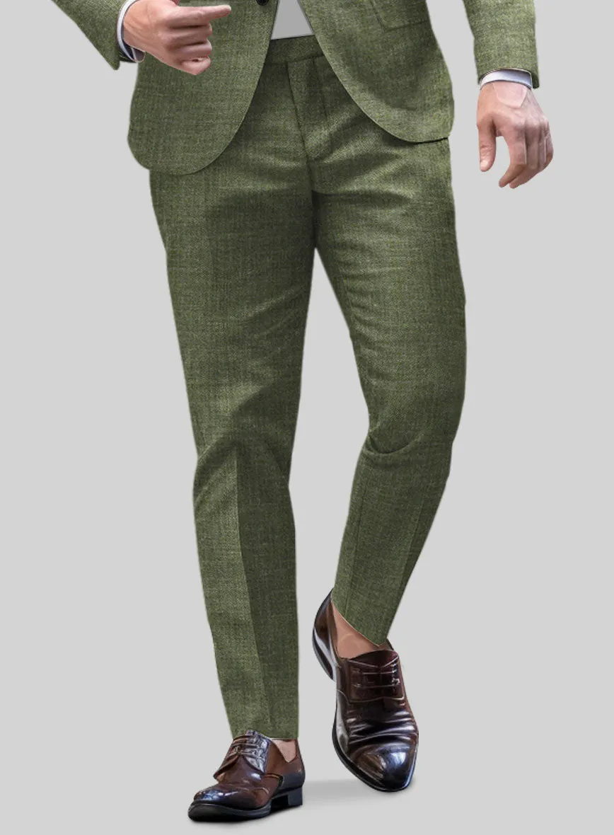 Noble Dew Green Wool Silk Linen Suit