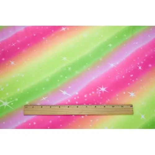 Pink/Green/Yellow Galaxy Digital Printed DTY Brushed Knit Fabric