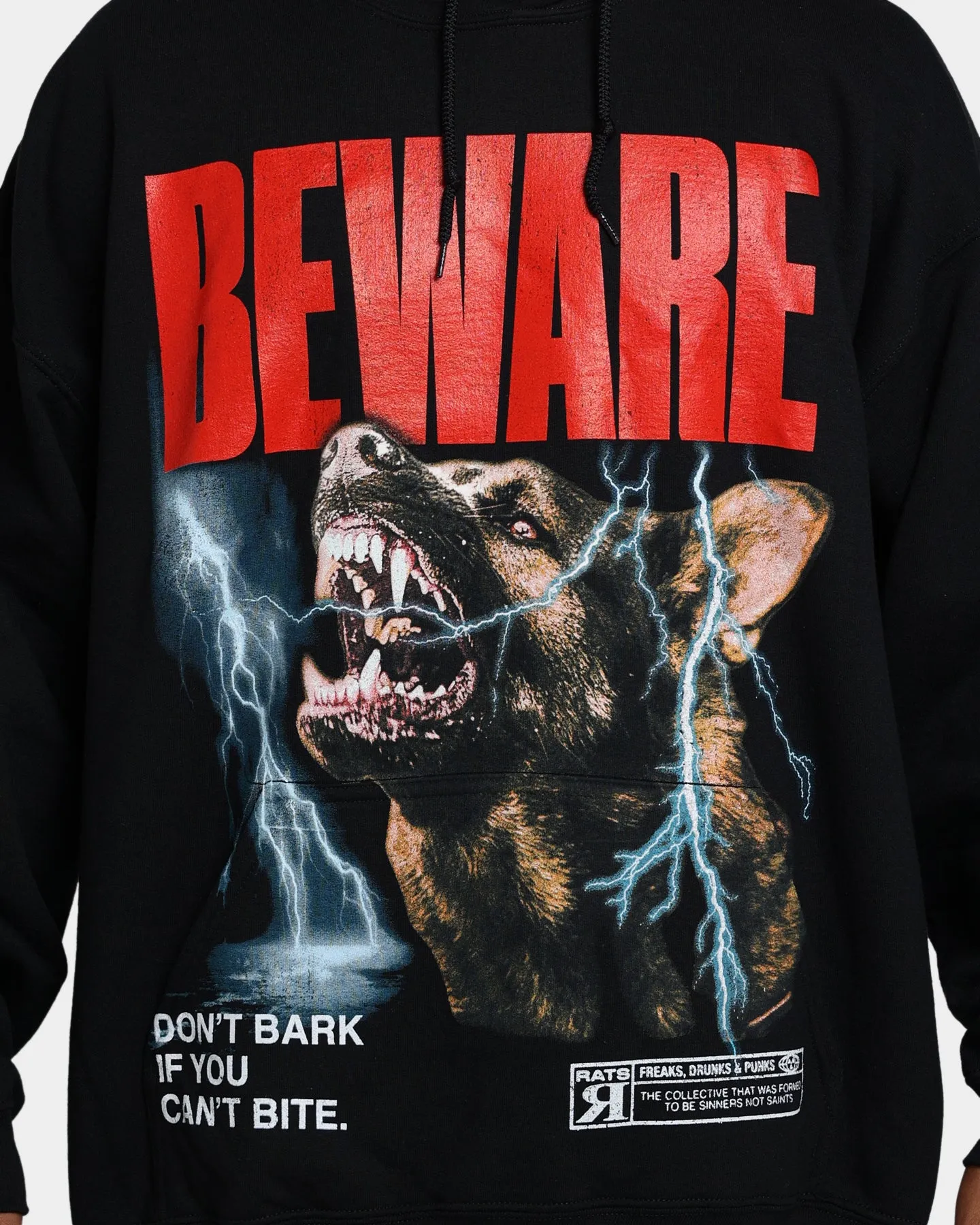 Rats Get Fat Beware Hoodie Black