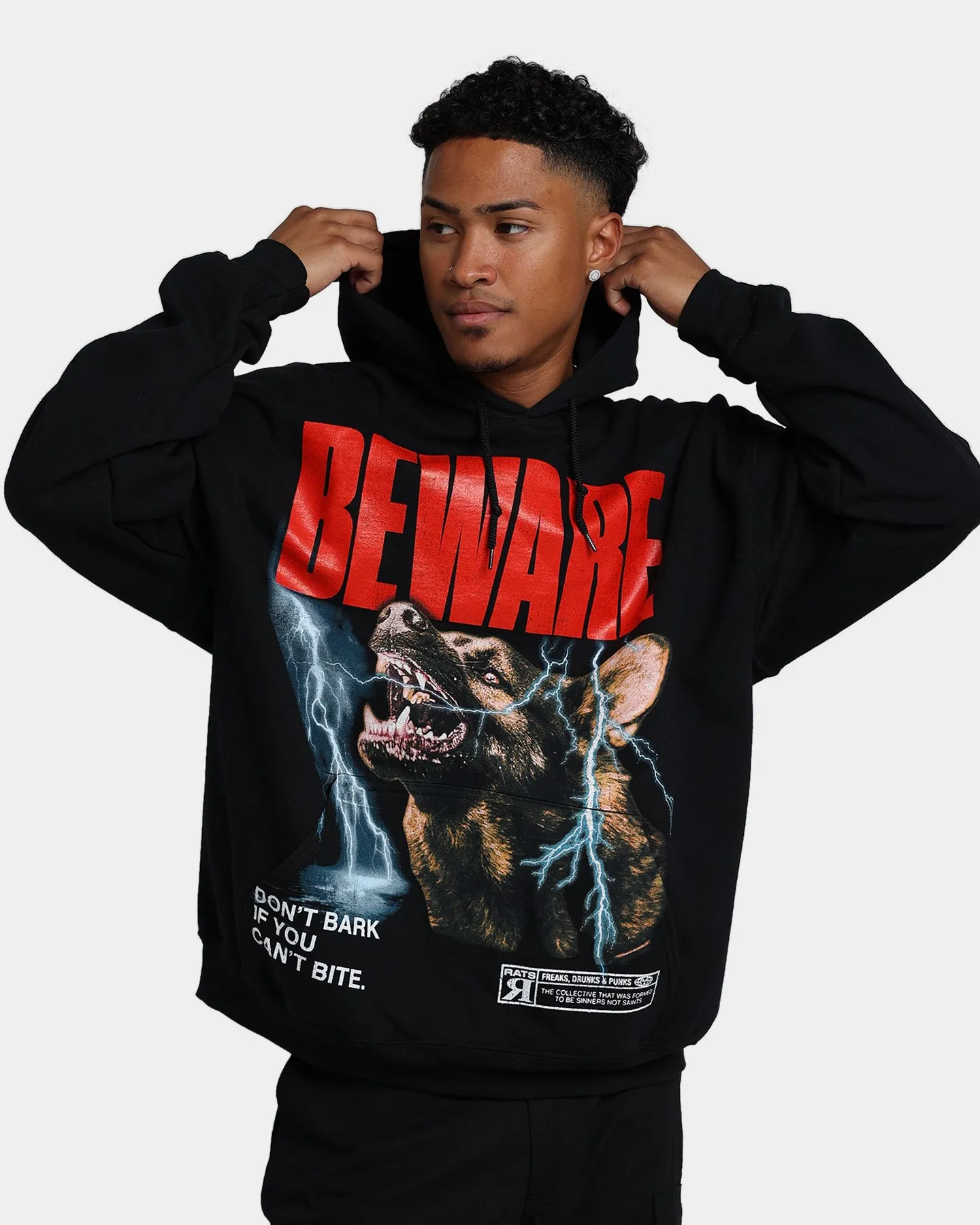 Rats Get Fat Beware Hoodie Black