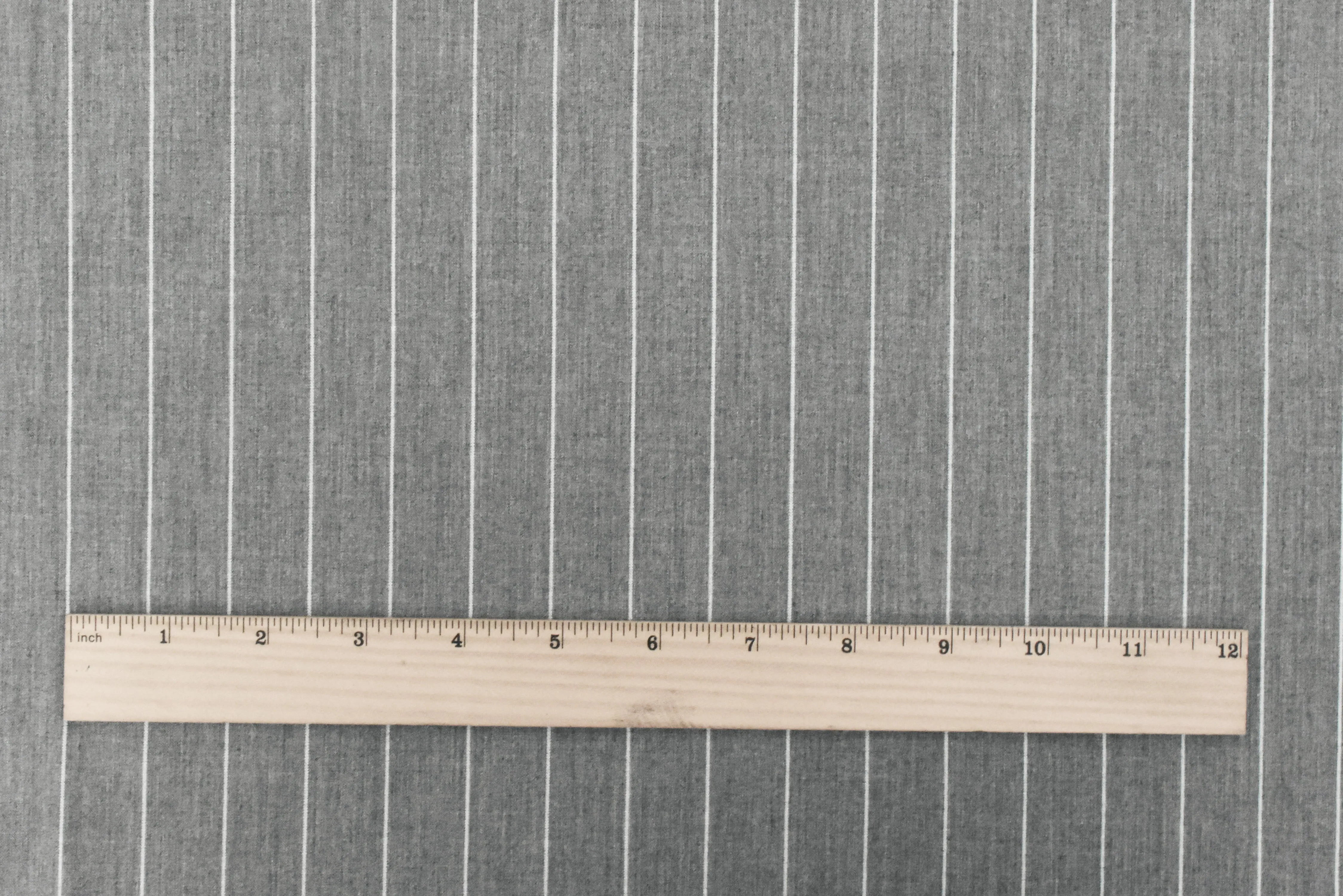 Stone Gray-White Stripe Stretch Twill Woven Fabric